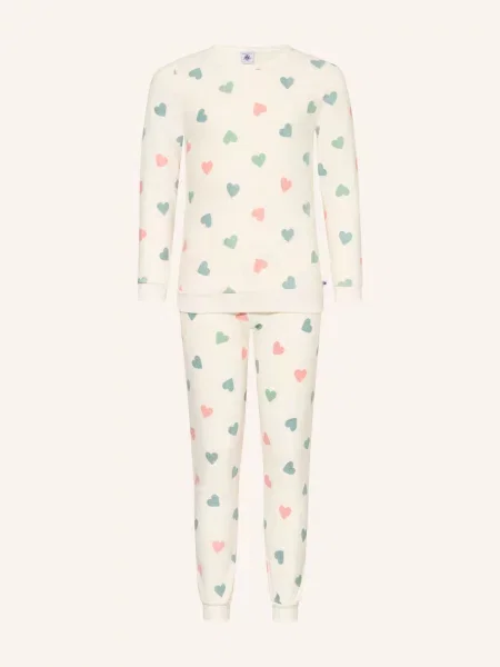 Petit Bateau Pyžamo Z Froté režná / lososová zelená