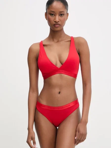 Tommy Hilfiger trojuholníková podprsenka z modalu červená