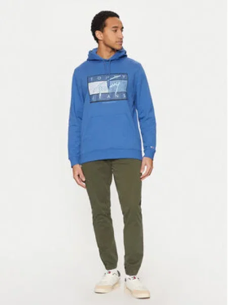 Tommy Jeans Mikina Dna Flag Twist modrá