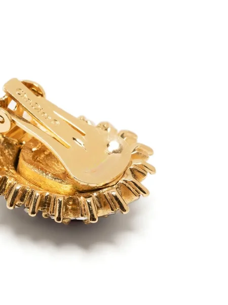 Náušnice Christian Dior Pre-owned s kamínky zlaté