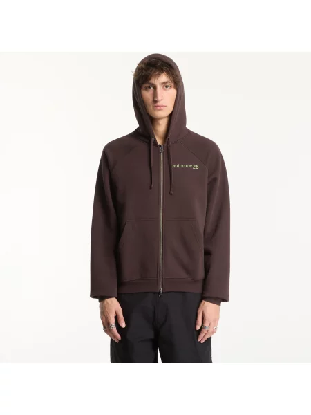 Hanorac Dime Grid Zip Hoodie Dark Brown L maro