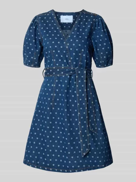 Sukienka jeansowa mini z wiązanym model ‘PRIKKA’ Y.a.s niebieska