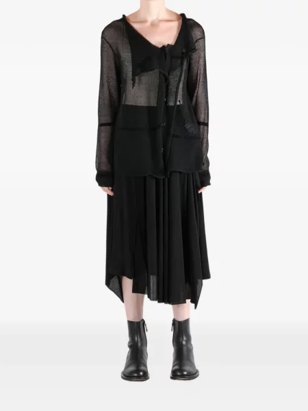 Πλεκτή ζακέτα Yohji Yamamoto ντραπέ μαύρο