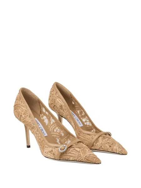 Pantofi cu toc Jimmy Choo cu cataramă din dantelă