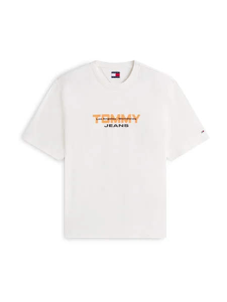 Tommy Jeans Tricou portocaliu / negru alb