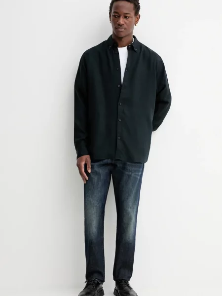 Сорочка Les Deux Kent relaxed комір button-down чорний