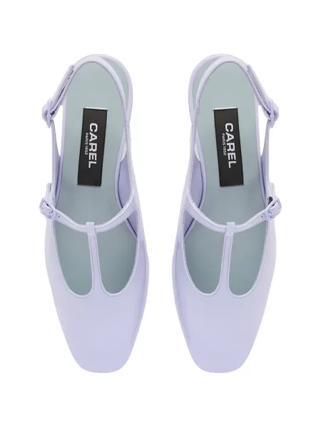 Pantofi cu toc Carel Paris din piele de lac slingback violet
