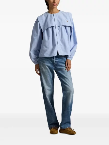Vunena majica Polo Ralph Lauren s okruglim izrezom iznad koljena narančasta