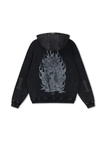 Ed Hardy Mikina Flaming Tiger / antracitová sivá