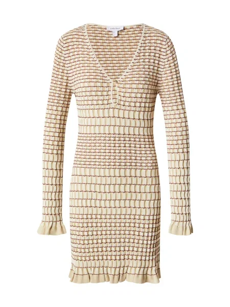 & Other Stories Rochie tricotat crem / nisipiu / carmin roșu