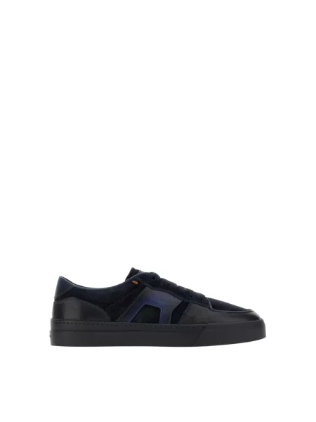 Sneakersy Santoni skórzane niebieskie