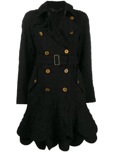 Prošívaný dvouřadý kabát Comme Des Garçons Pre-owned černý