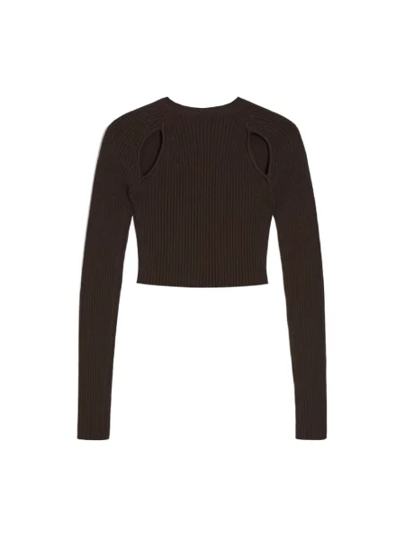 Dzianinowy sweter Max Mara biznesowy brązowy