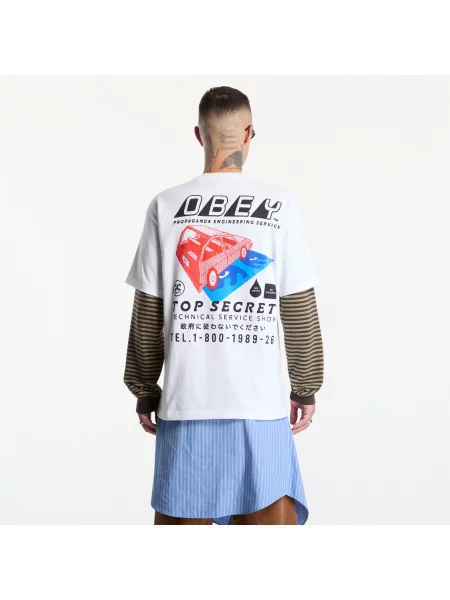 T-shirt Obey Top Secret White M λευκό