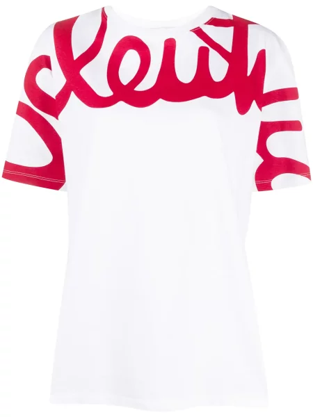 Tricou Valentino Garavani cu autograf alb