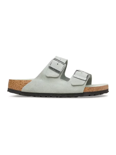 Birkenstock klapki zamszowe Arizona zielone