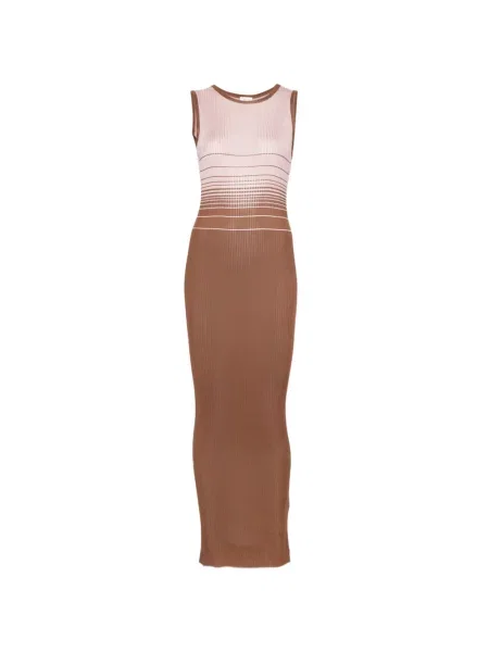 Rochie maxi Roberto Collina tricotate cu gradient maro