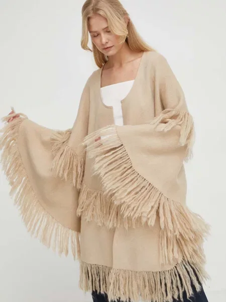 By Malene Birger gyapjú poncsó bézs
