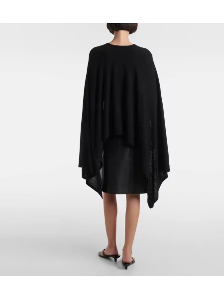 Top Toteme de mătase drapat negru