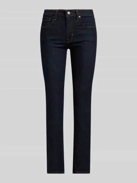 Jeansy o kroju straight fit z mieszanki bawełny Lauren Ralph Lauren niebieskie