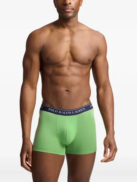 Haftowane majtki Polo Ralph Lauren pikowane niebieskie
