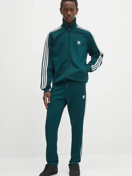 Спортивні штани adidas Originals Denim TP з аплікацією зелений