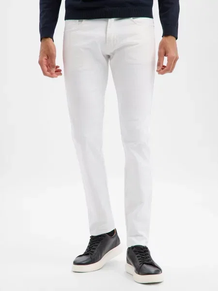 Replay Dżinsy slim fit Anbass Mężczyźni jednolity biały