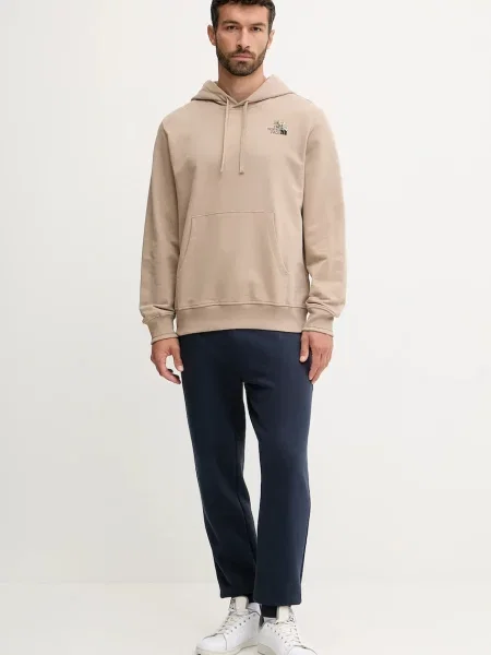 The North Face hanorac de Flowe Dome cu glugă cu imprimeu maro