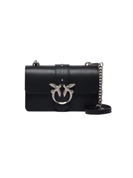 Mała mały torebka skórzana Pinko elegancka czarna