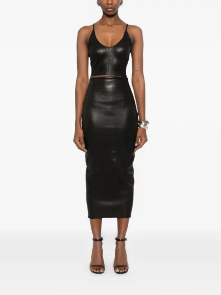 Top Rick Owens cu decolteu în V negru