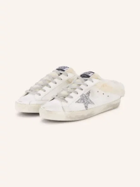 Golden Goose Mules Super-Star režná / stříbrná