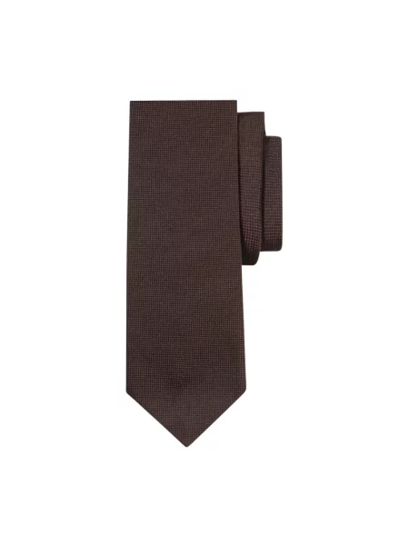 Krawat Brooks Brothers w grochy brązowy