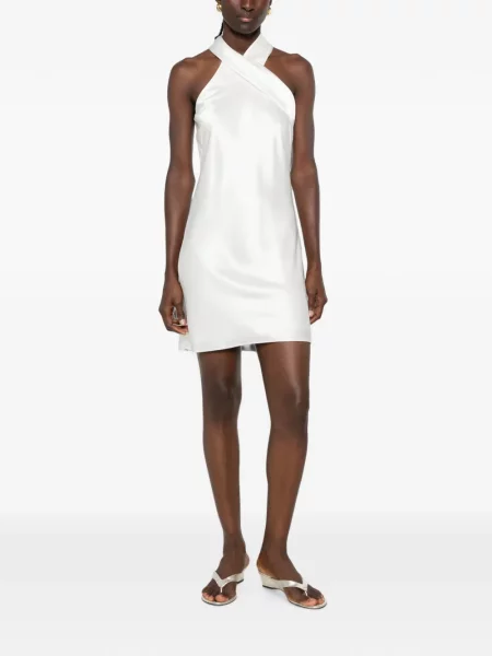 Rochie mini Galvan London din satin alb