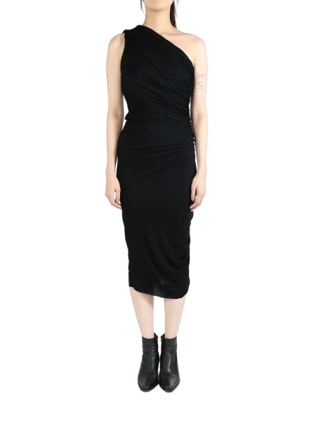 Rochie midi Rick Owens Lilies drapată negru
