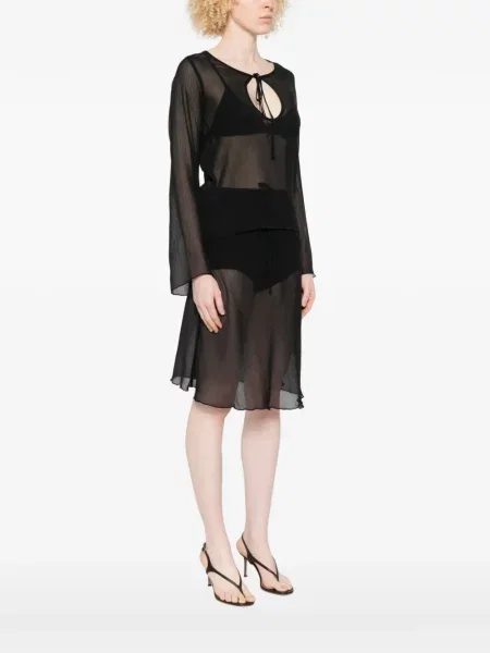 Długa bluzka Gimaguas wiązana czarna