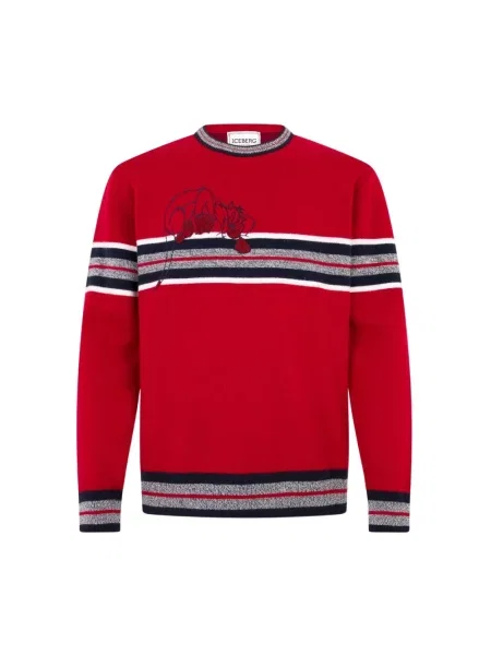 Sweter Iceberg wełniany czerwony