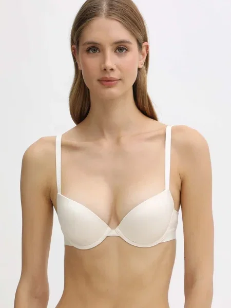 Сутиен Emporio Armani Underwear с изчистен дизайн бежово