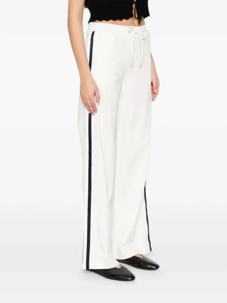Pantaloni Twinset cu dungi alergare alb