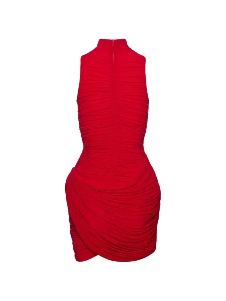 Φλοράλ κοστούμι μίνι φόρεμα Magda Butrym ντραπέ κόκκινο