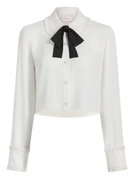 Bluzka Cinq A Sept z falbankami biała