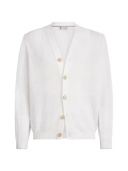 Cardigan Brunello Cucinelli de in alb