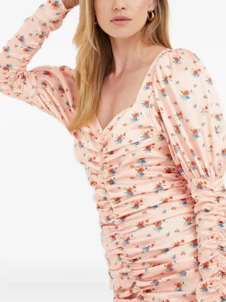 Rochie Notes Du Nord cu model floral cu imagine de costum roz