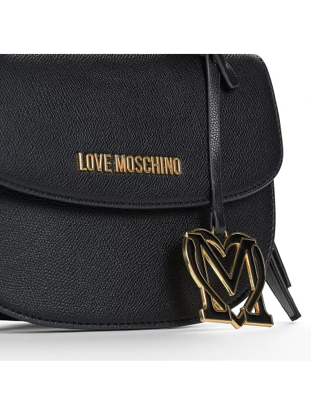 Top Love Moschino din piele negru