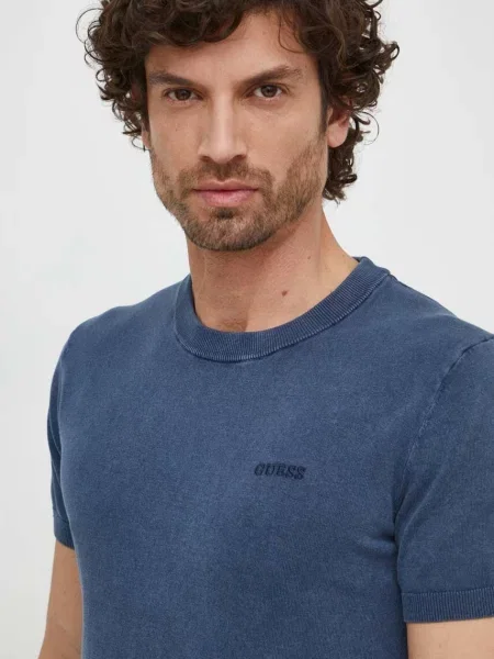 Lekki jeansy Guess z krótkim rękawem niebieskie