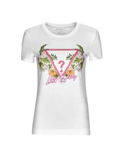 Majica Guess s cvetličnim vzorcem bela