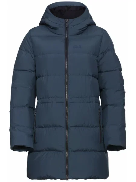 Длинный пуховик Jack Wolfskin синий