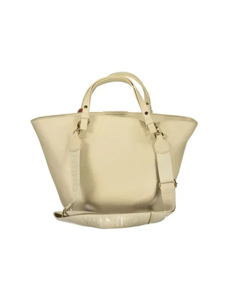 Lniana shopperka Valentino Bags beżowa