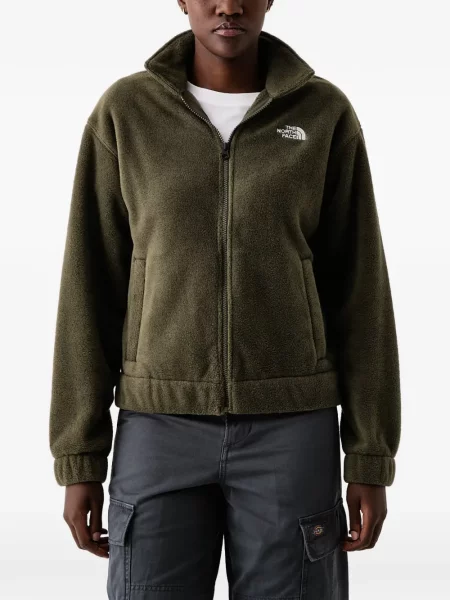 S ovratnikom jakna The North Face od flisa zelena