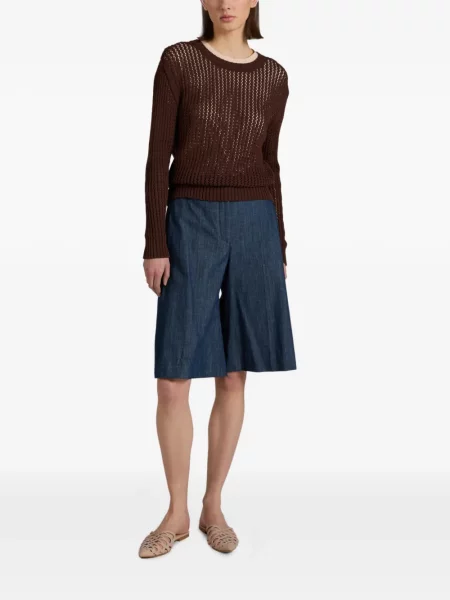 Top Slowear cu decolteu rotund maro