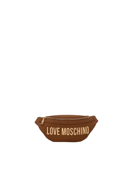 Pasek Love Moschino skórzany brązowy